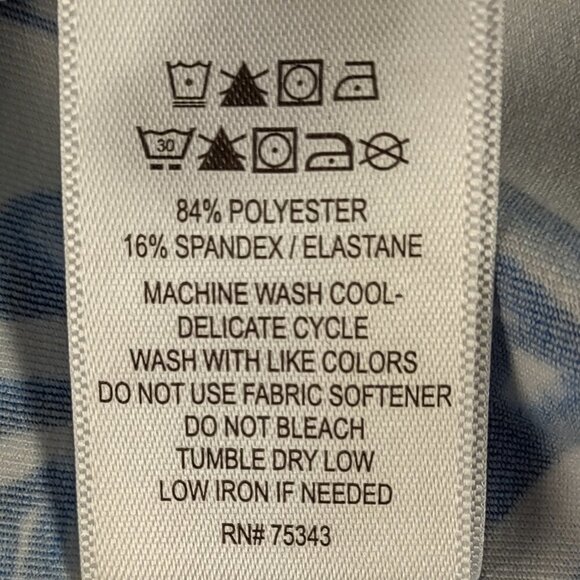 Tommy Bahama Golf Active Sleeveless Polo in Sea Palm Blue & White Size M - Picture 11 of 11